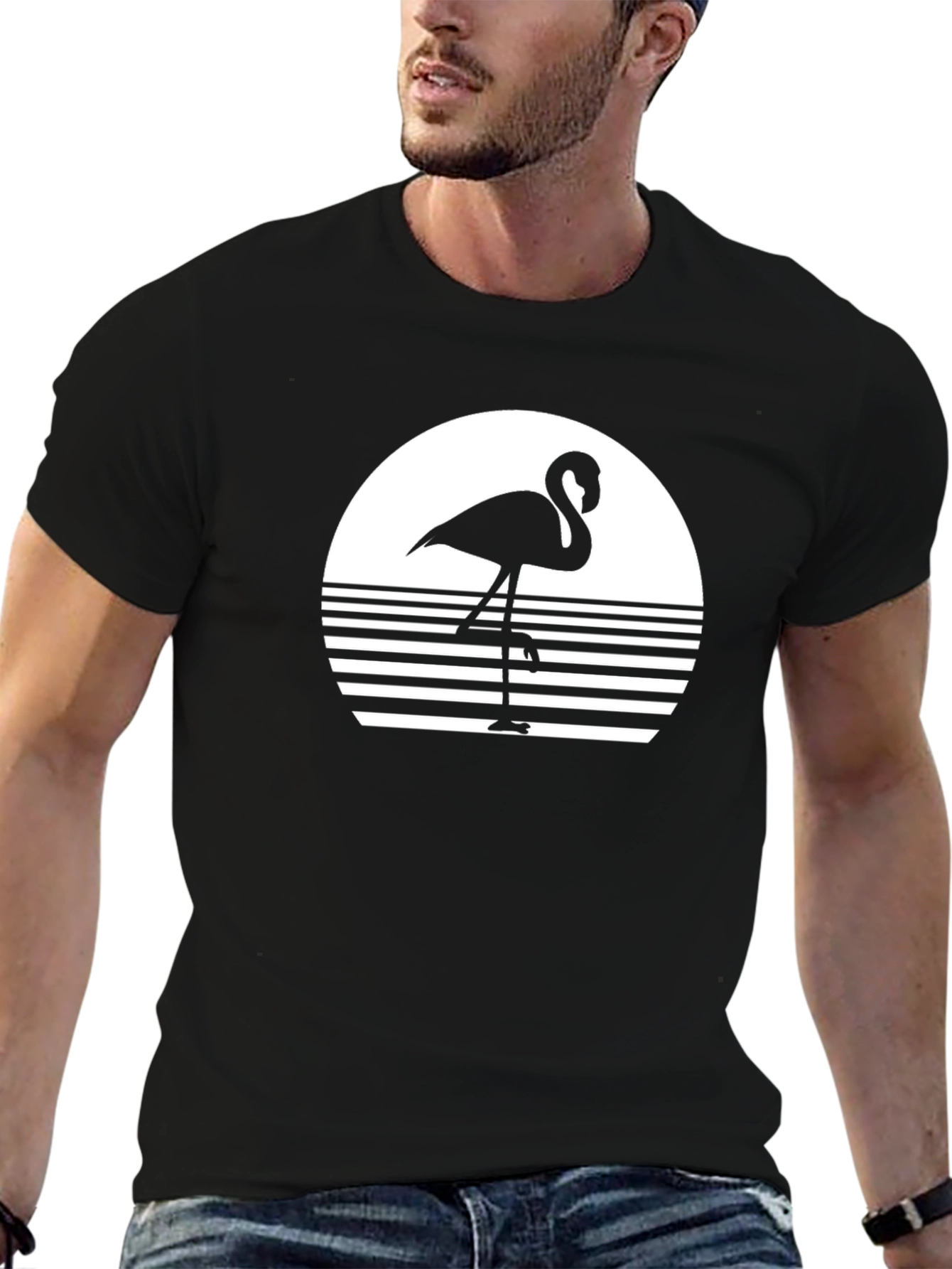 Retro Flamingo T-Shirt - Sunset Design