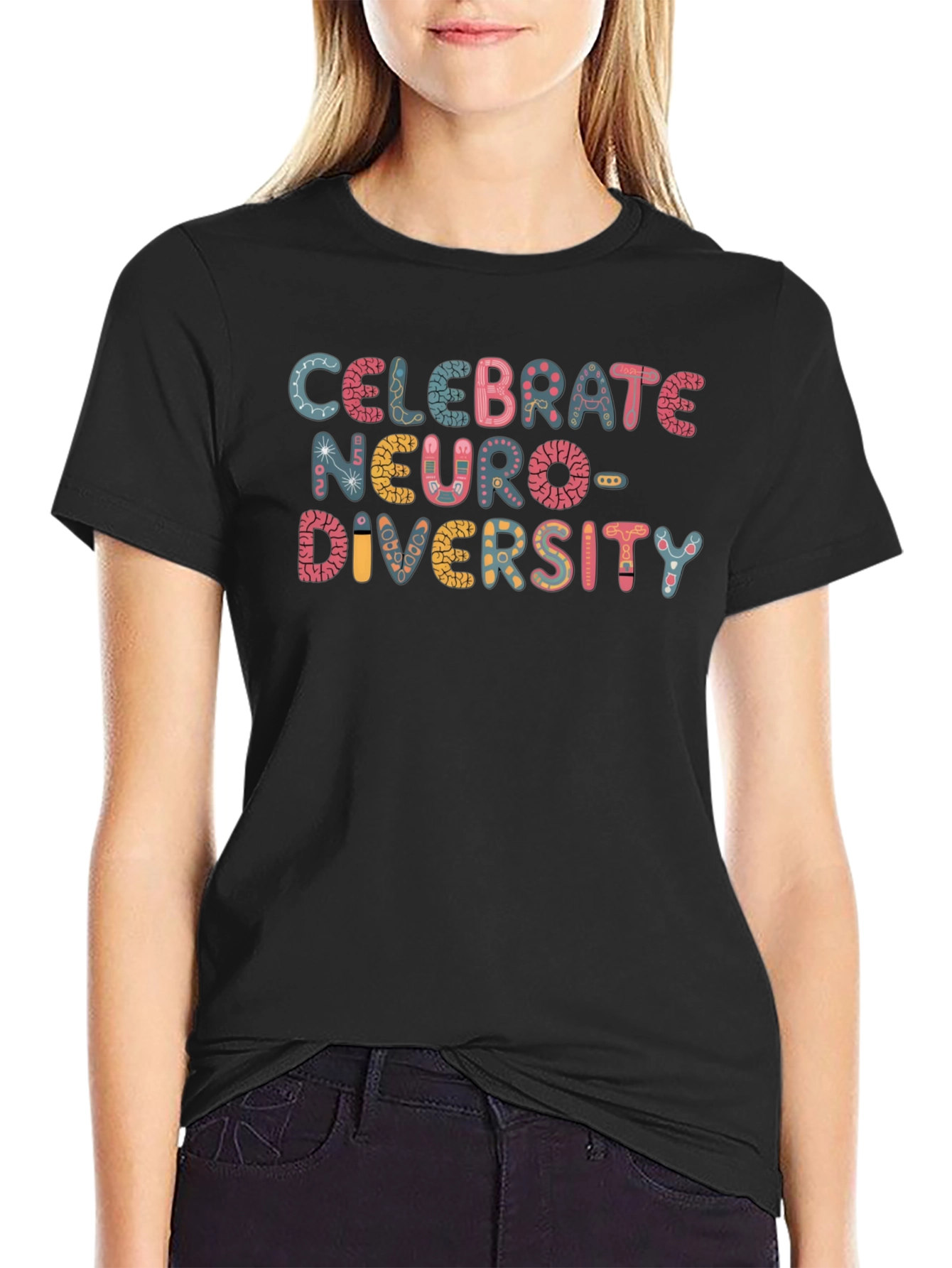 Celebrate Neurodiversity Black T-Shirt