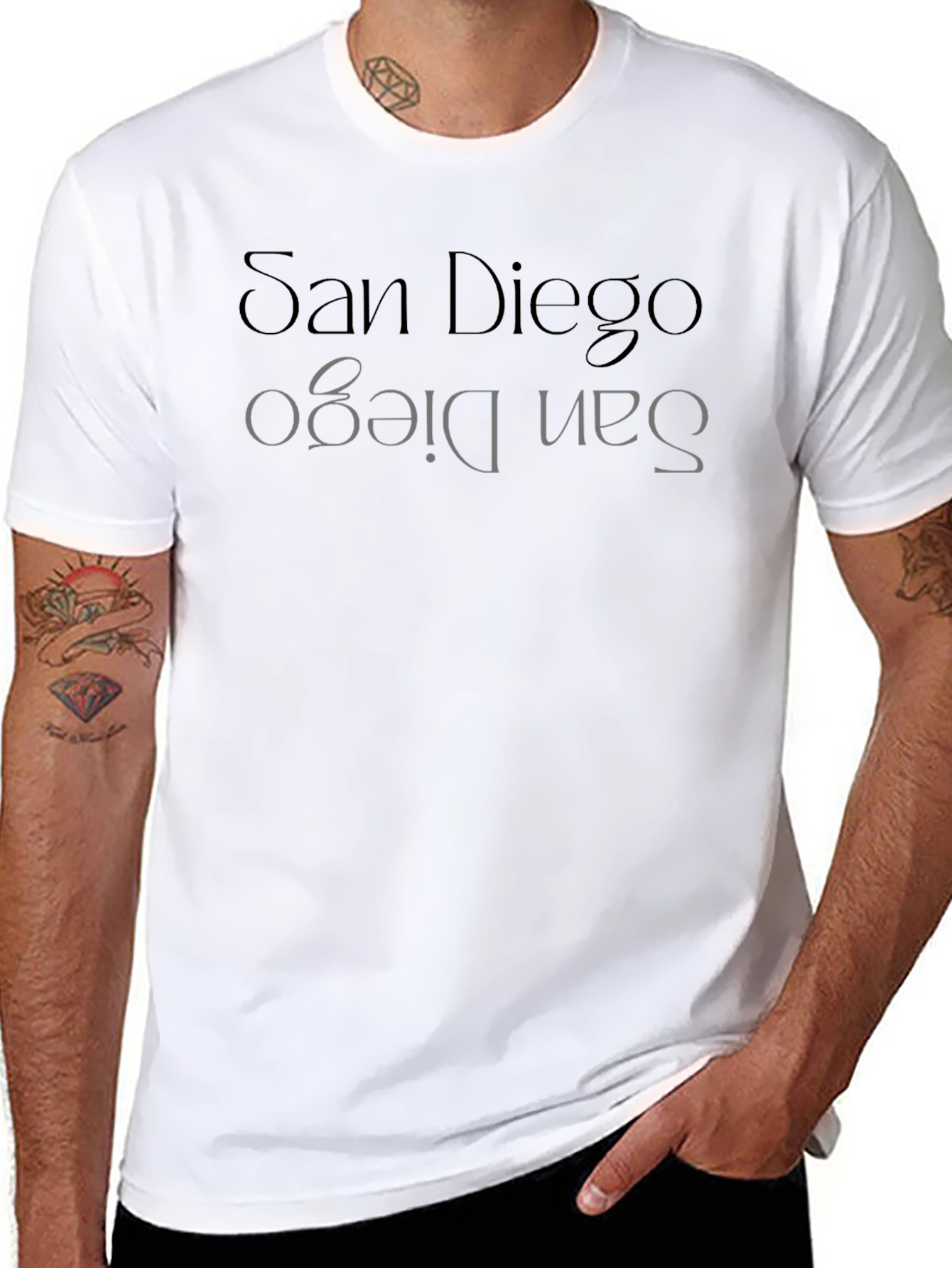 San Diego Mens Black Graphic T-Shirt