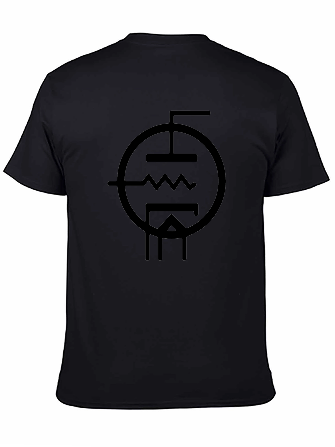 Black T-Shirt with Tube Schematic Graphic