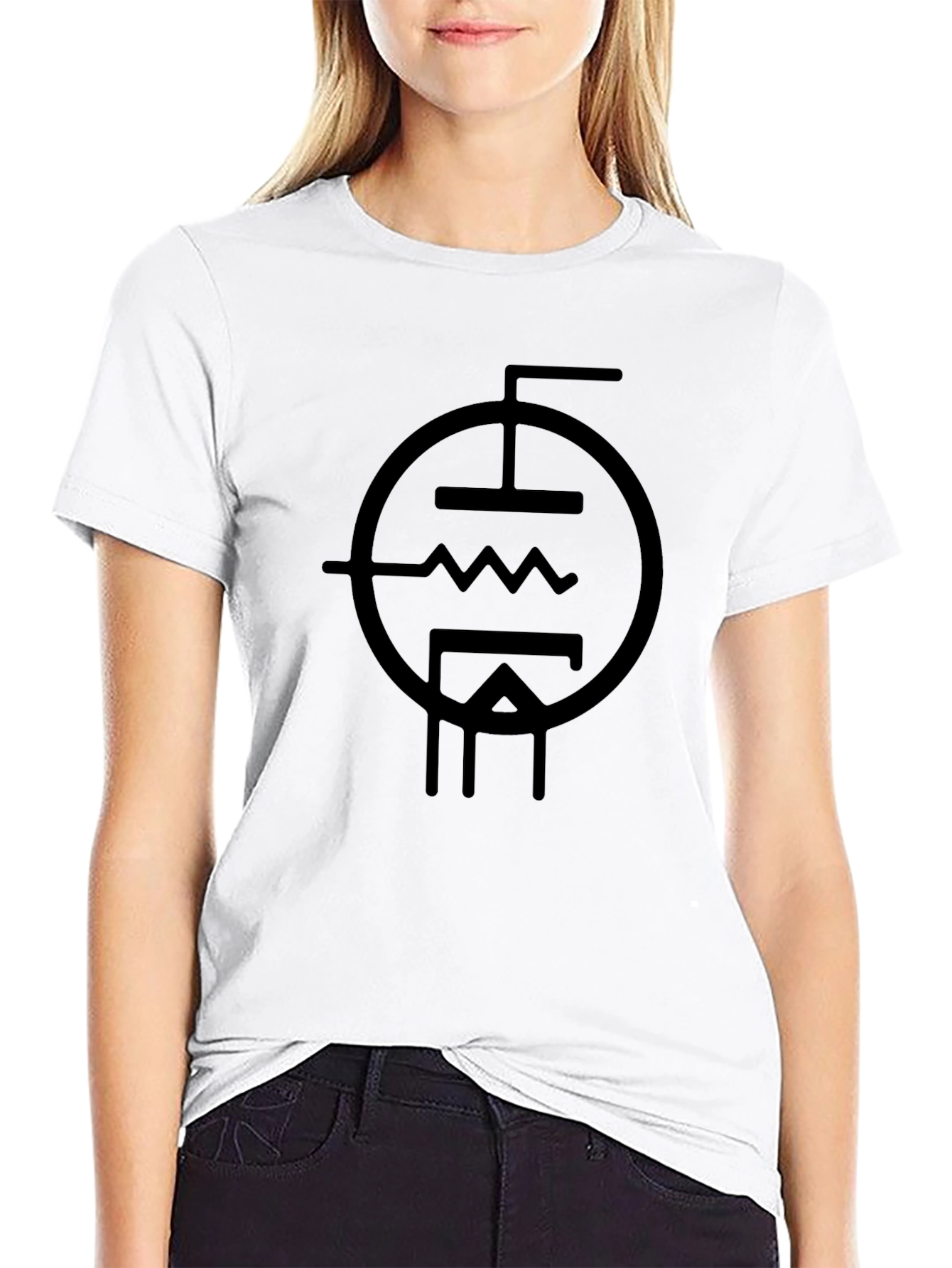 Black T-Shirt with Tube Schematic Graphic