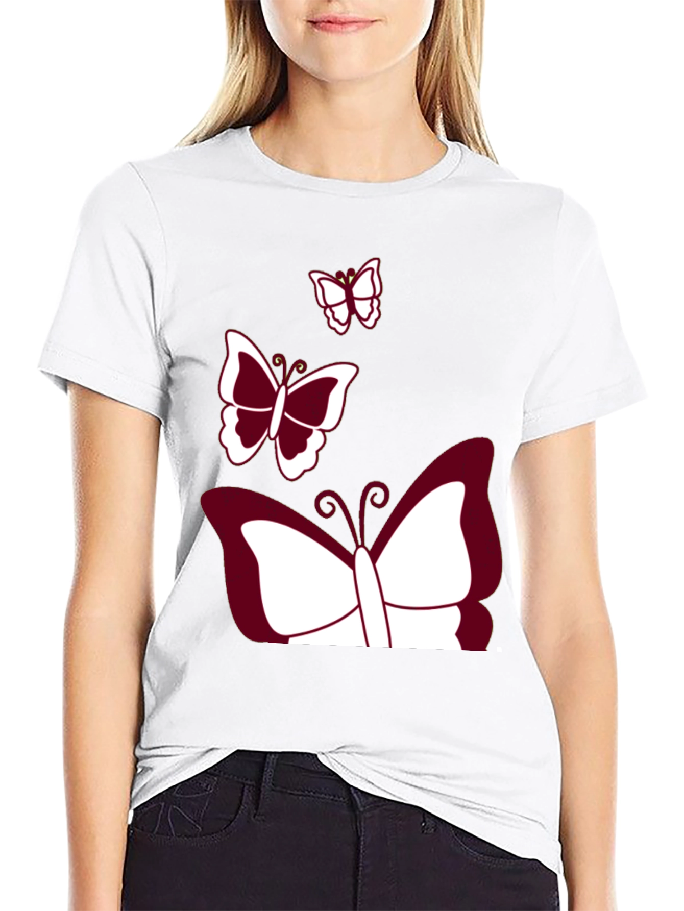 Butterfly Graphic Print Tee - Black