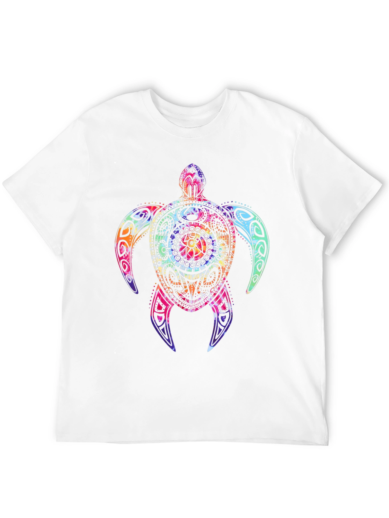 Vibrant Turtle Graphic Black T-Shirt