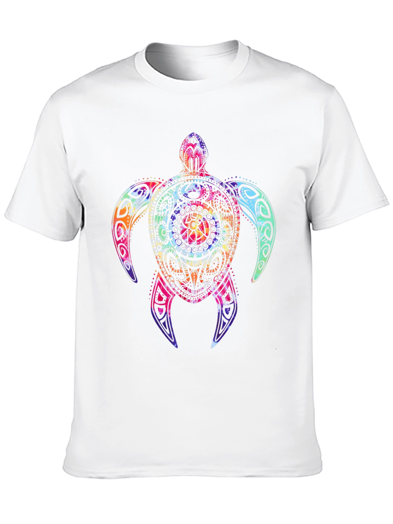 Vibrant Turtle Graphic Black T-Shirt