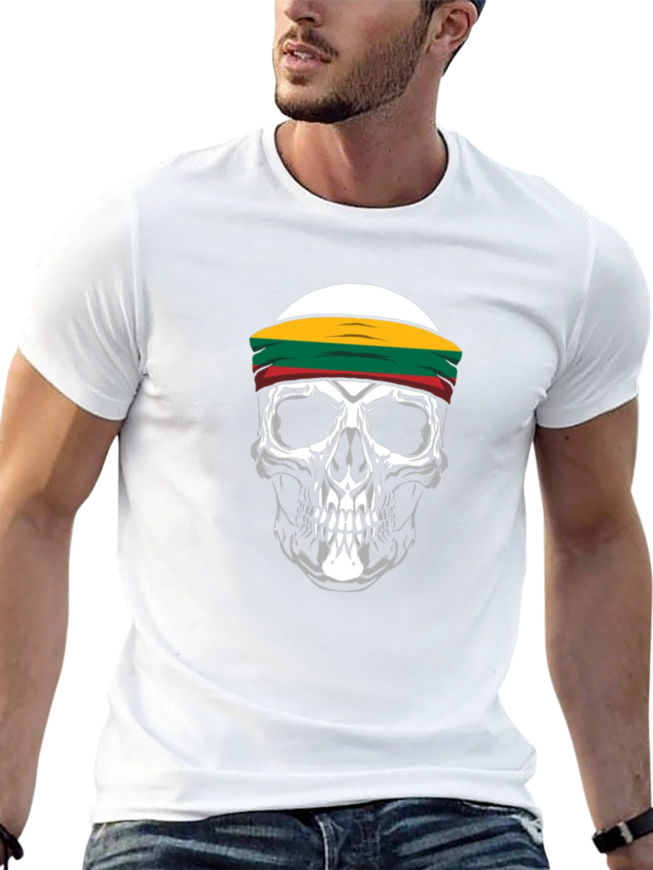Skull T-Shirt with Lithuania Headband