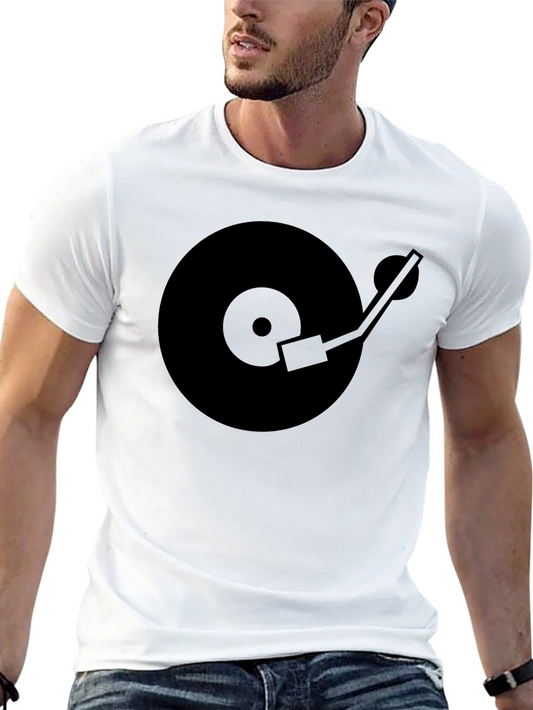 Vinyl Record Graphic Tee - Black