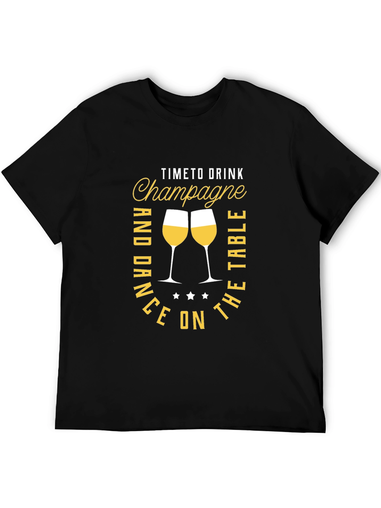 Champagne Time Black Graphic Tee