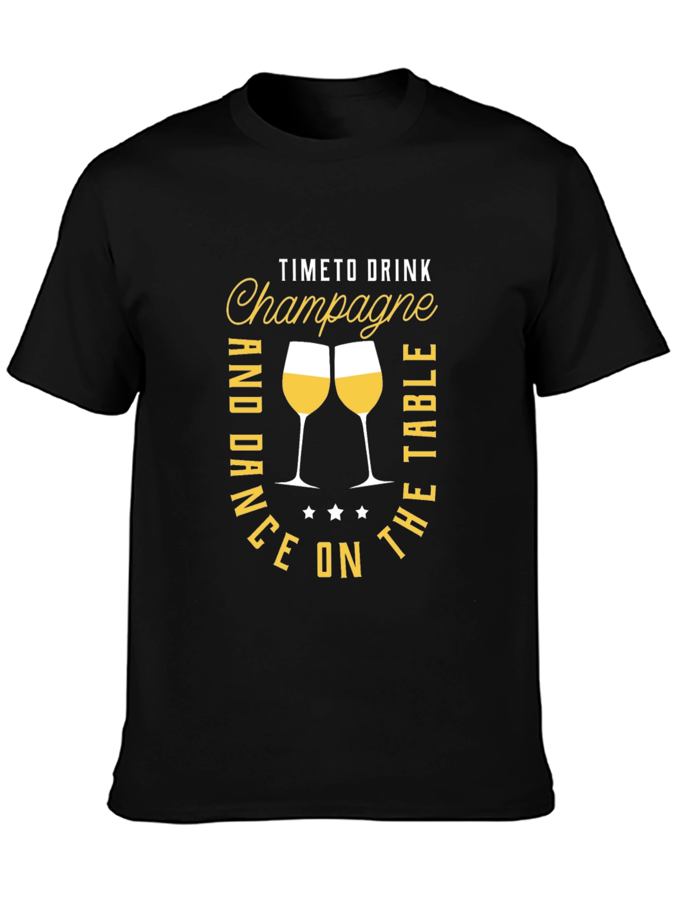 Champagne Time Black Graphic Tee