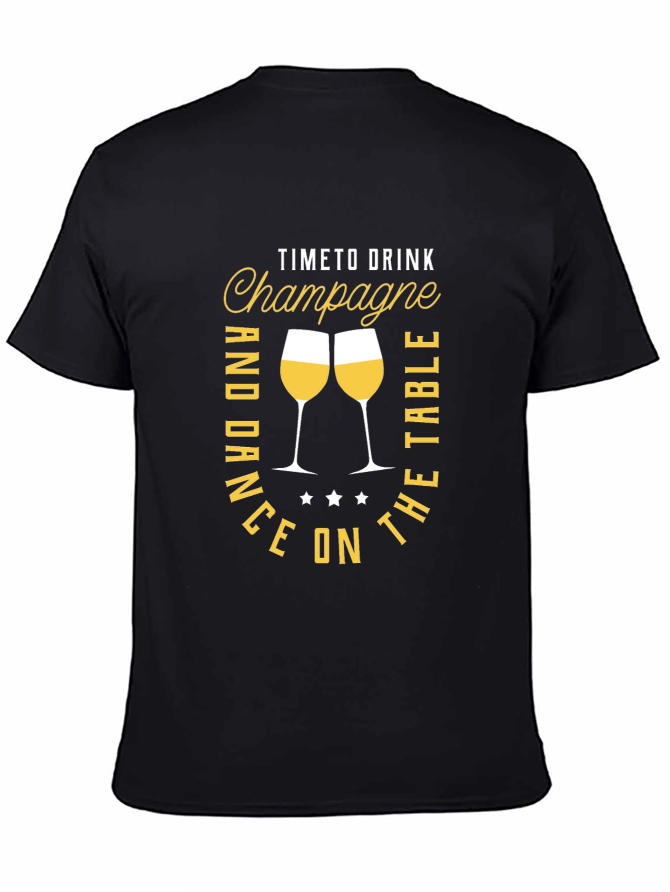 Champagne Time Black Graphic Tee