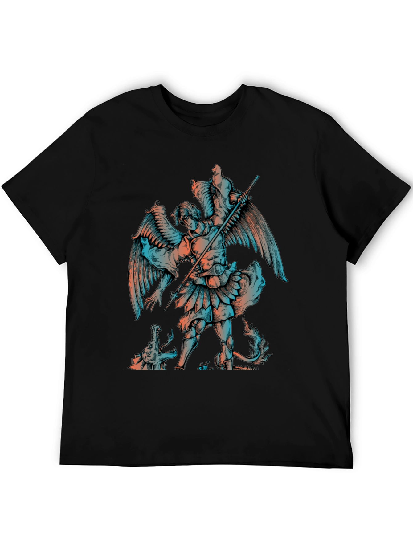 Angel vs Dragon Graphic Print T-Shirt