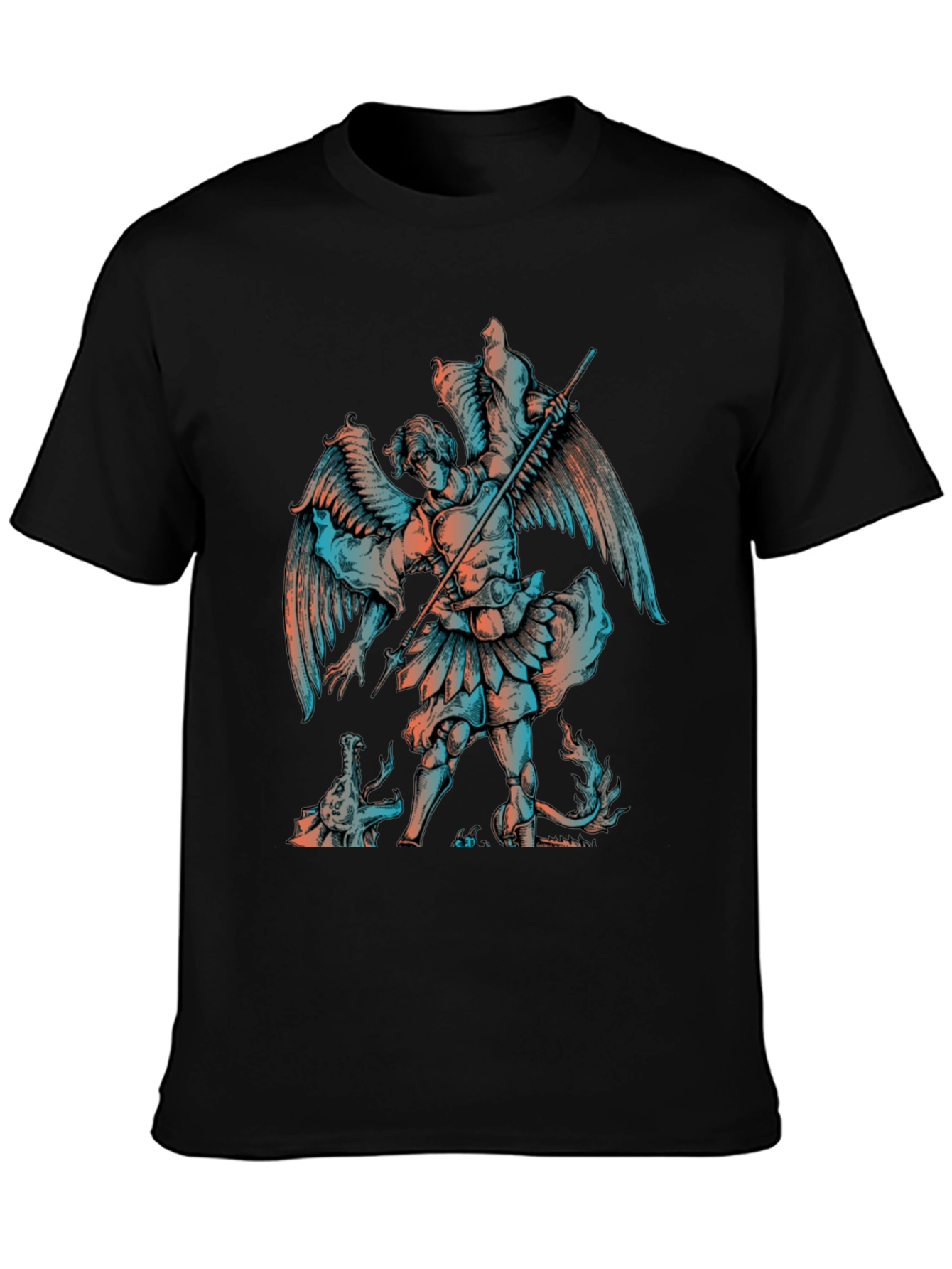 Angel vs Dragon Graphic Print T-Shirt