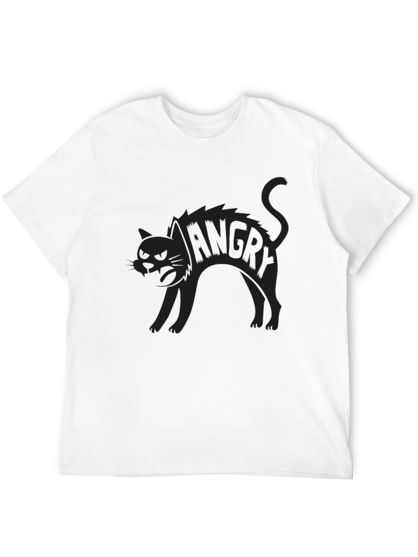 Angry Cat Graphic Print Tee