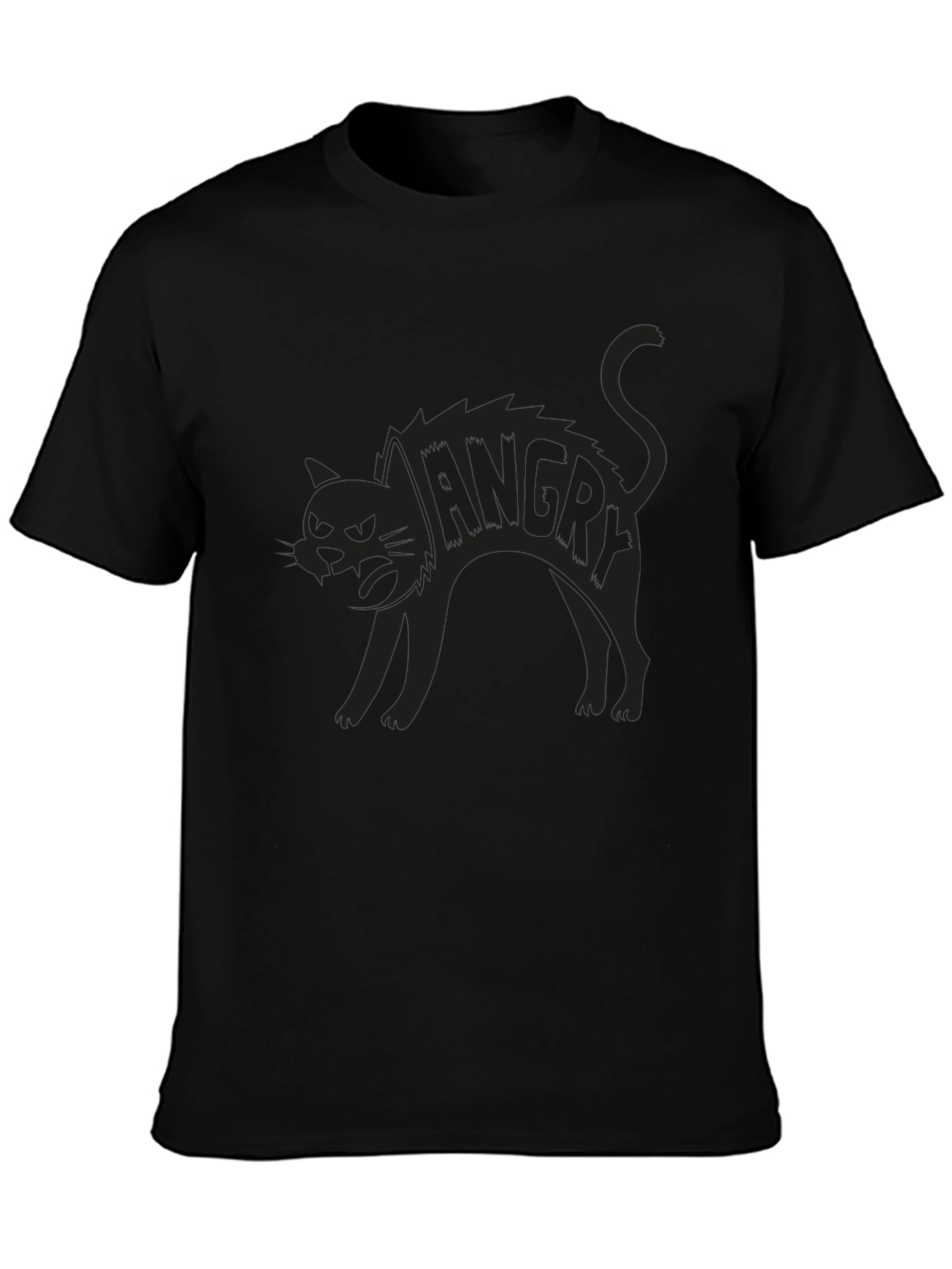Angry Cat Graphic Print Tee