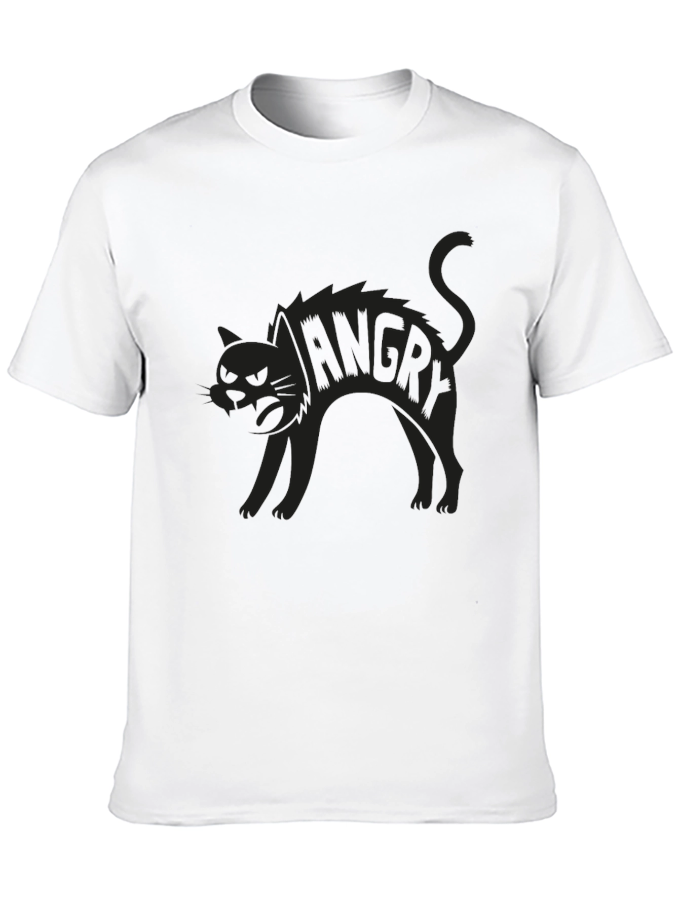 Angry Cat Graphic Print Tee