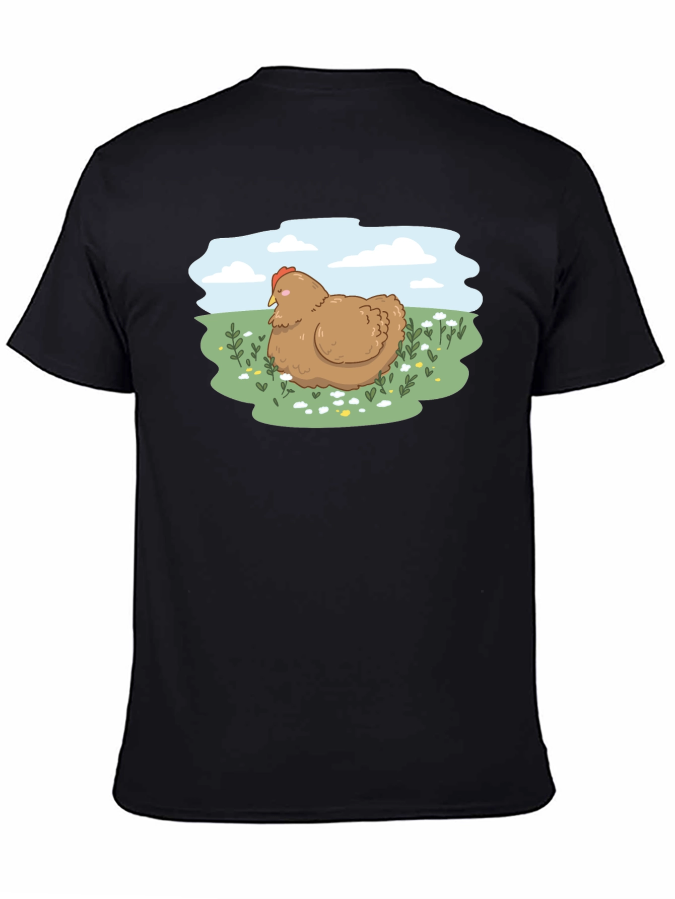 Cute Chicken Meadow Graphic T-Shirt