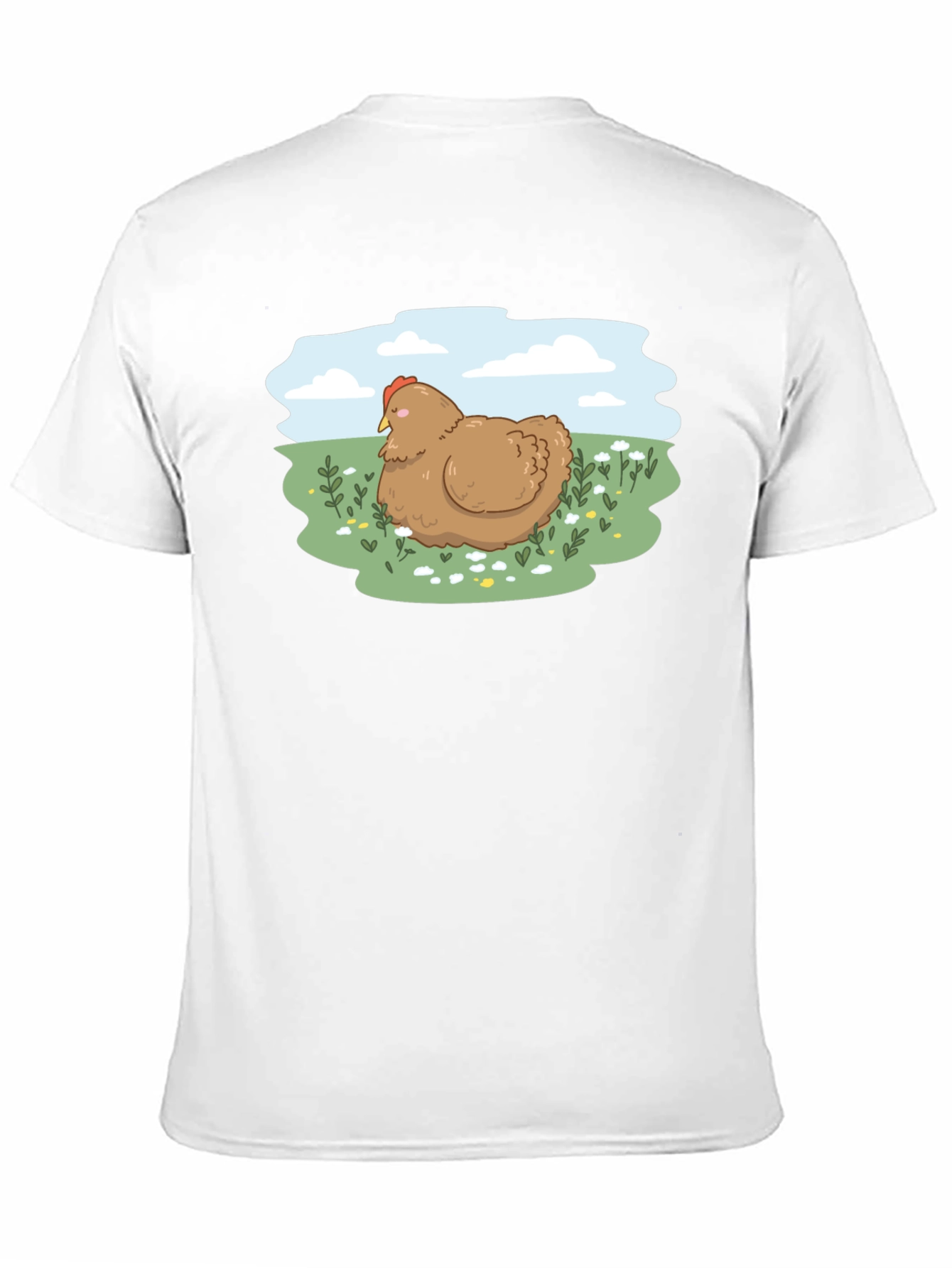 Cute Chicken Meadow Graphic T-Shirt