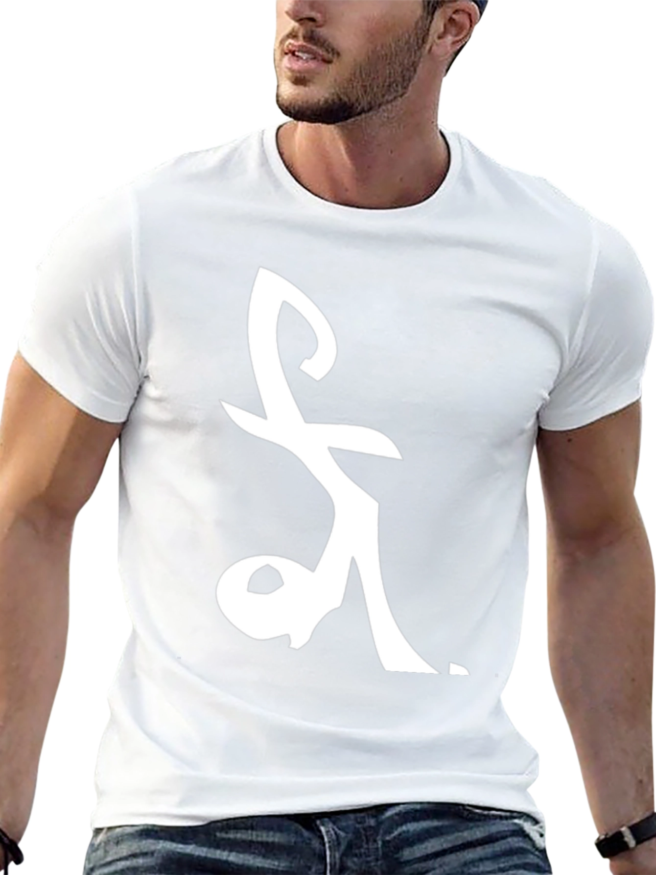 Symbol Graphic Tee - Black Cotton Casual