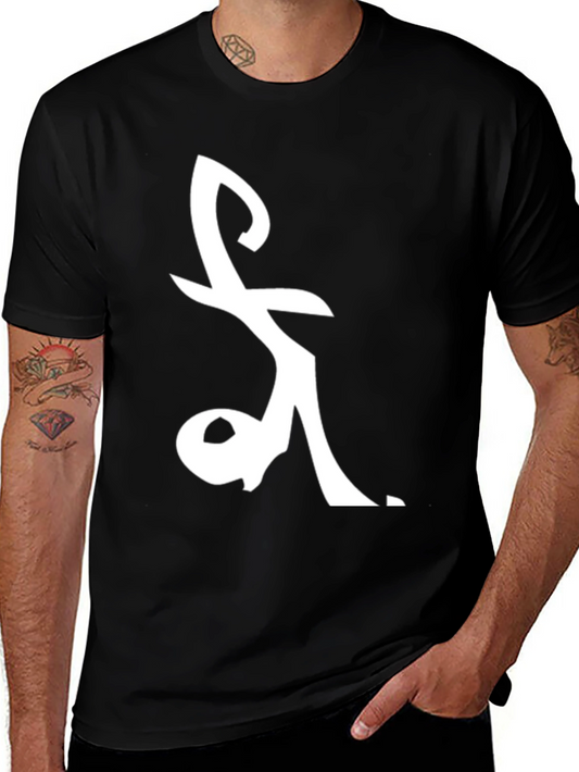 Symbol Graphic Tee - Black Cotton Casual