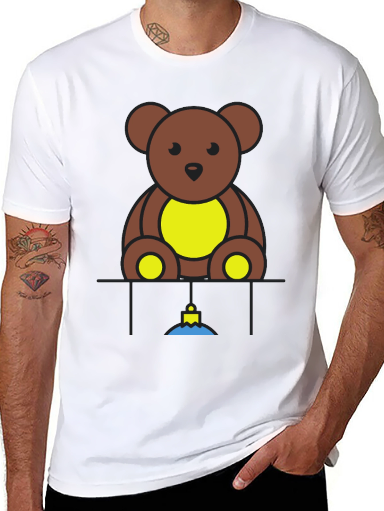 Teddy Bear Graphic Black T-Shirt