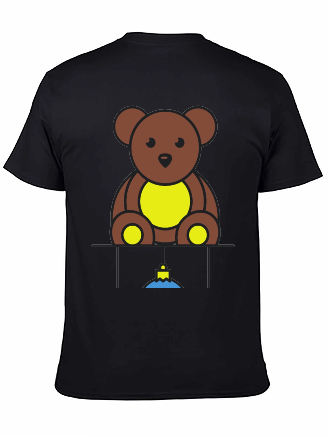 Teddy Bear Graphic Black T-Shirt