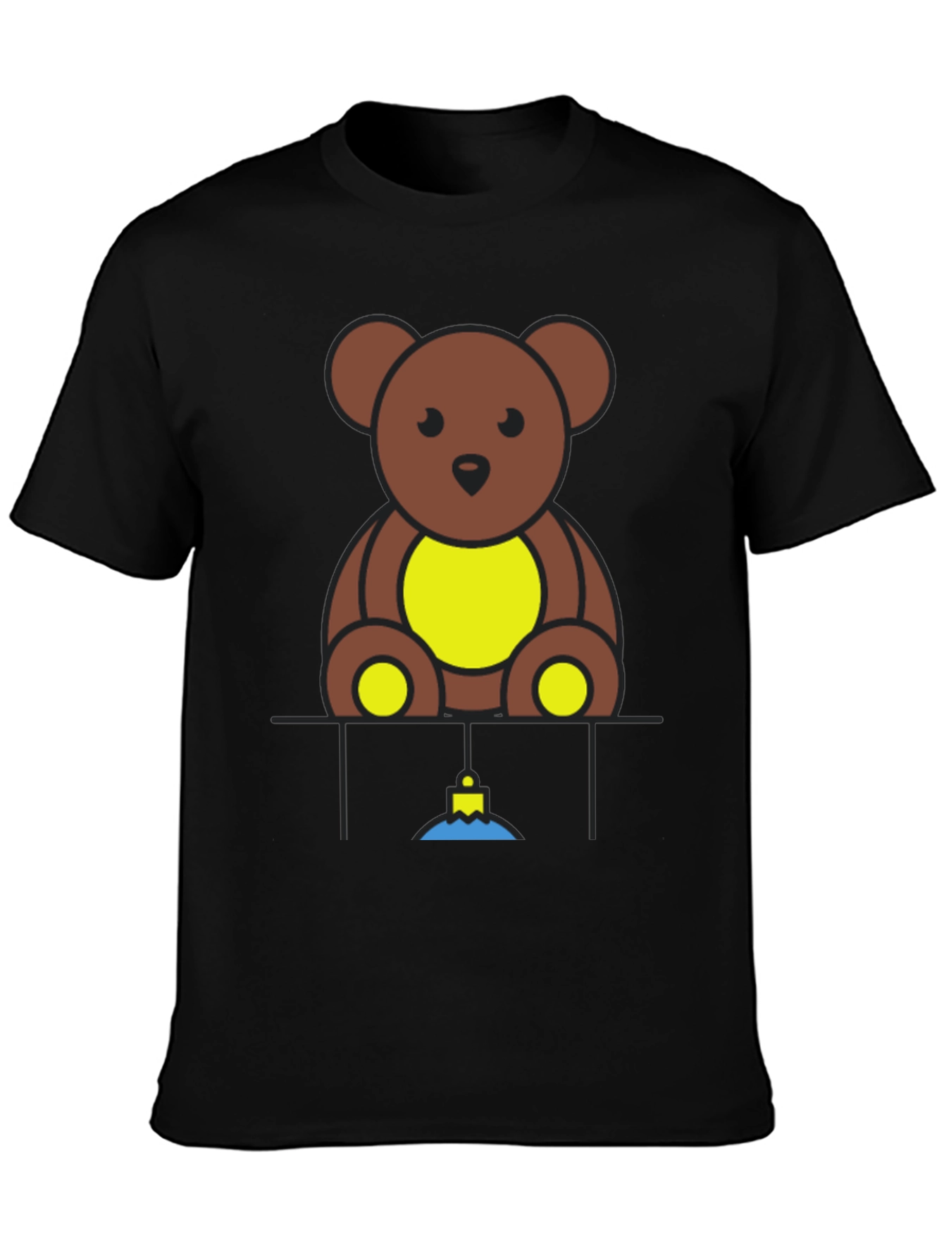 Teddy Bear Graphic Black T-Shirt