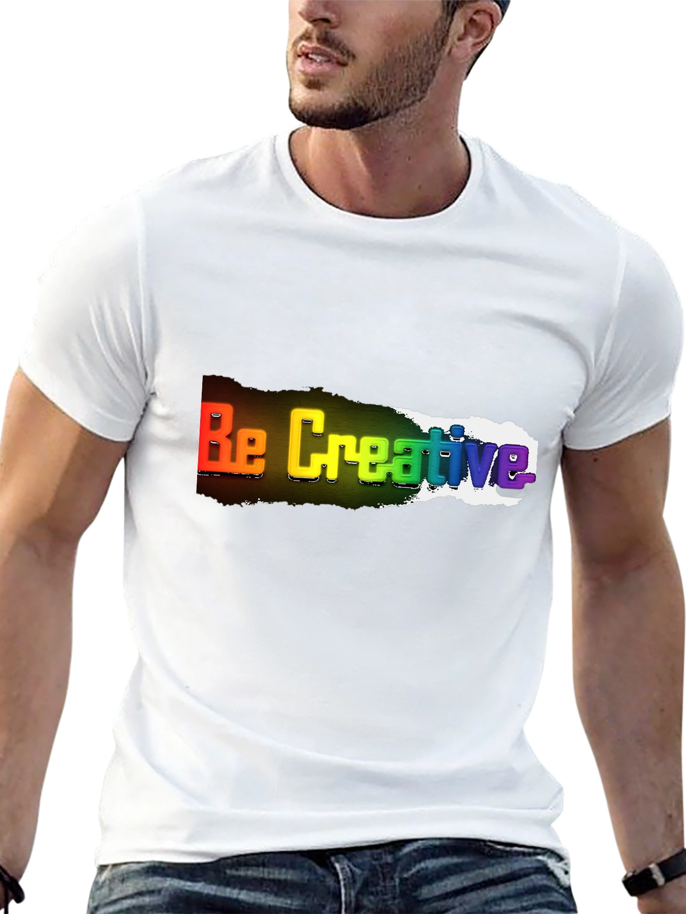Be Creative Rainbow T-Shirt - Bold Statement Tee