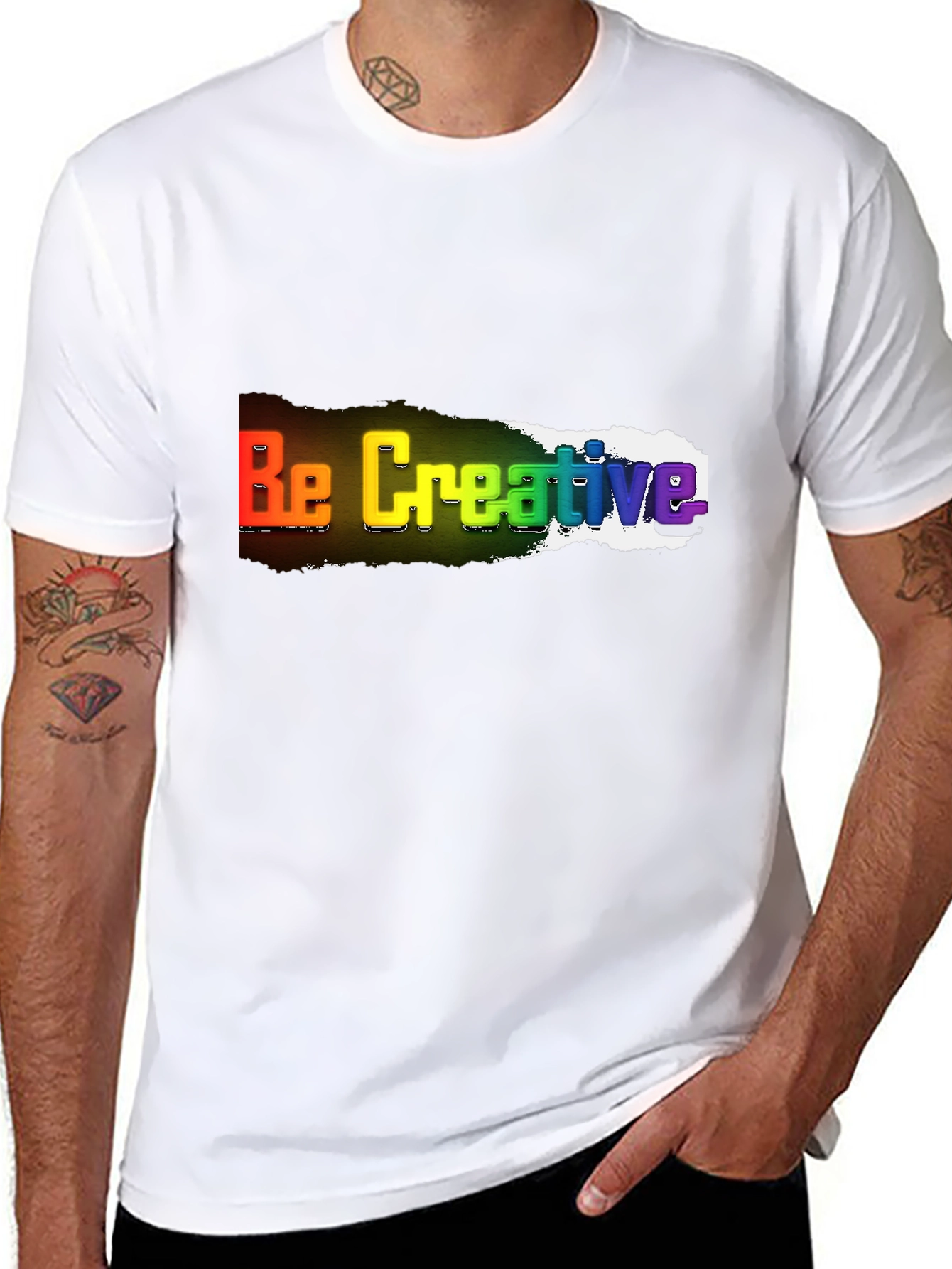 Be Creative Rainbow T-Shirt - Bold Statement Tee