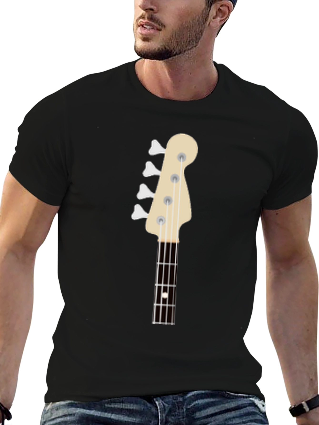 Bass Guitar Headstock Graphic T-Shirt