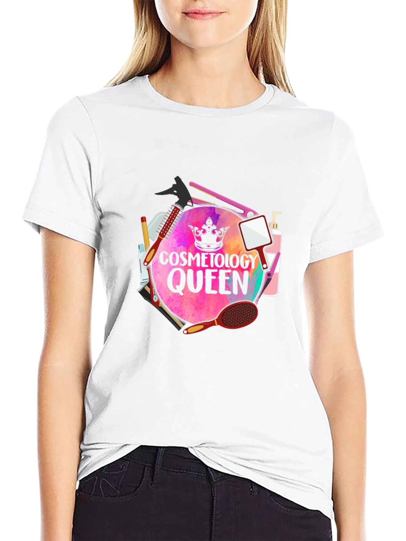 Cosmetology Queen T-Shirt - Stylish Salon Apparel