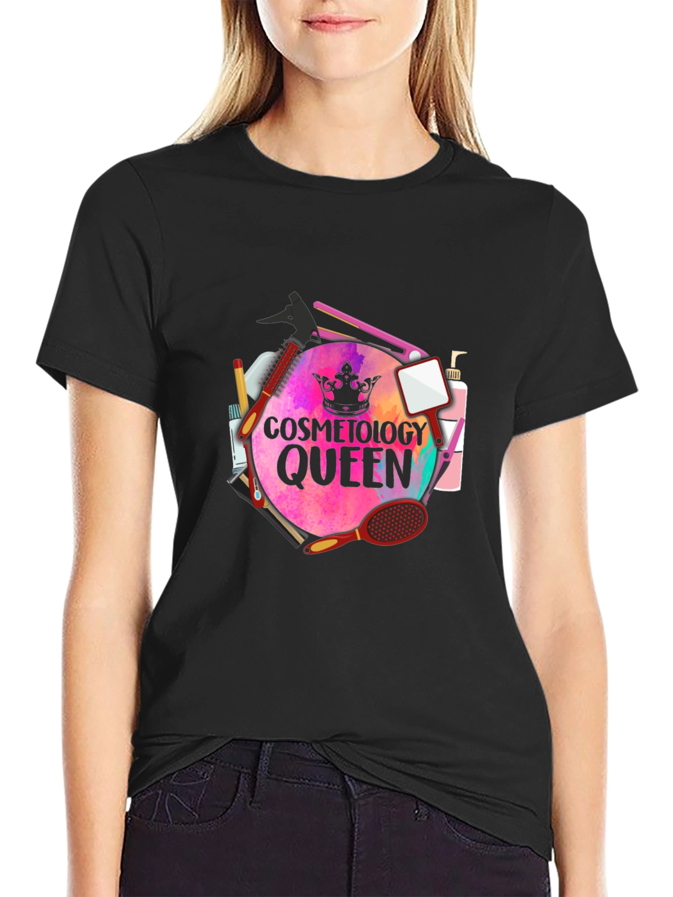 Cosmetology Queen T-Shirt - Stylish Salon Apparel