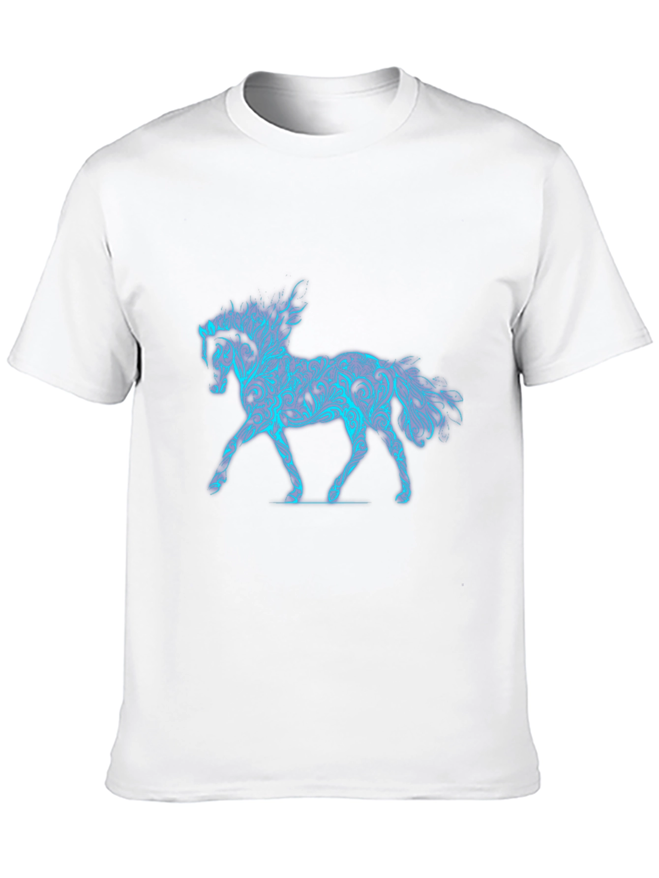 Cool Blue Horse Graphic Black Tee