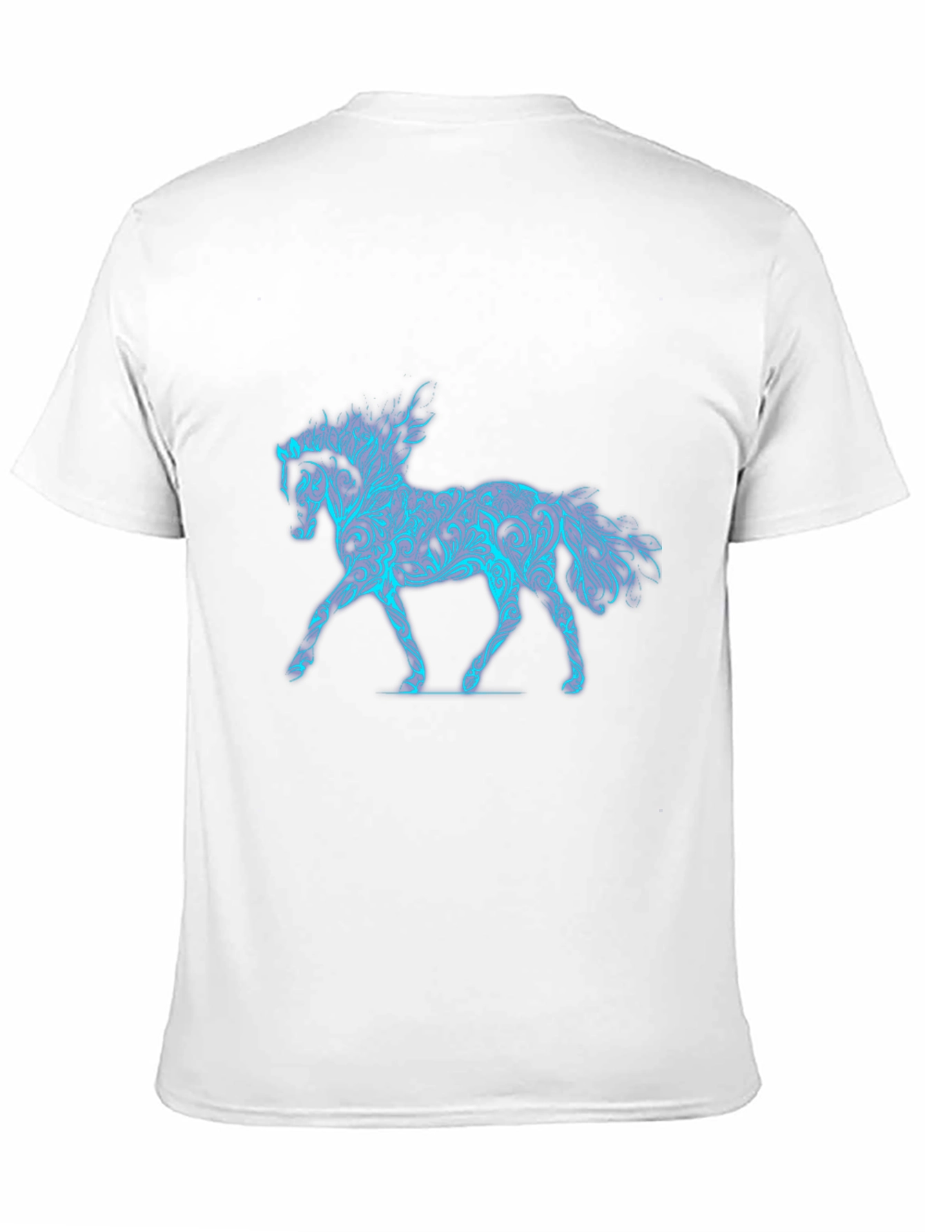 Cool Blue Horse Graphic Black Tee