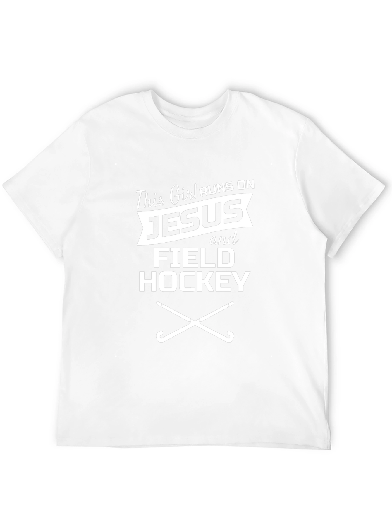 Runs on Jesus and Field Hockey Graphic Tee