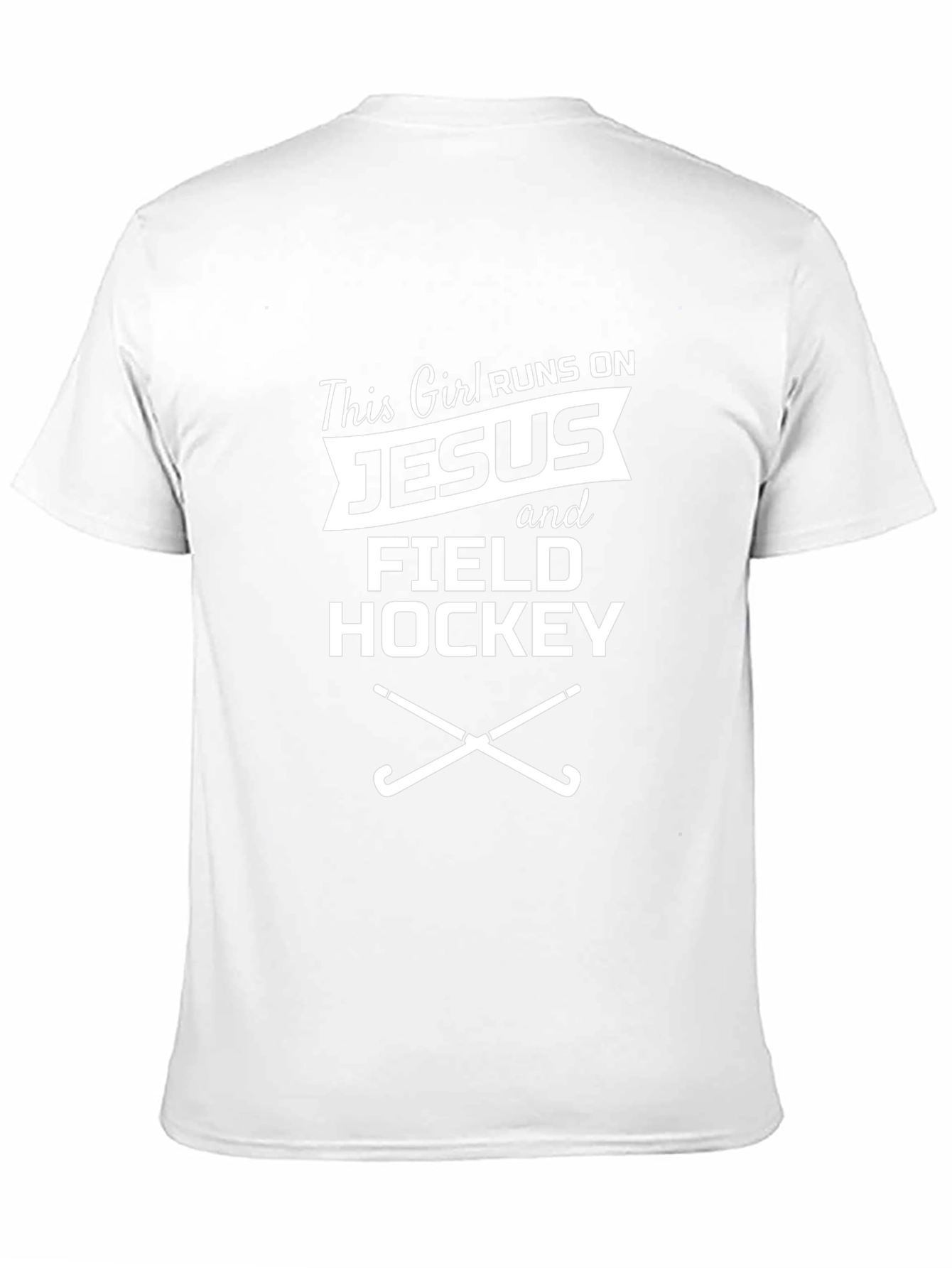 Runs on Jesus and Field Hockey Graphic Tee