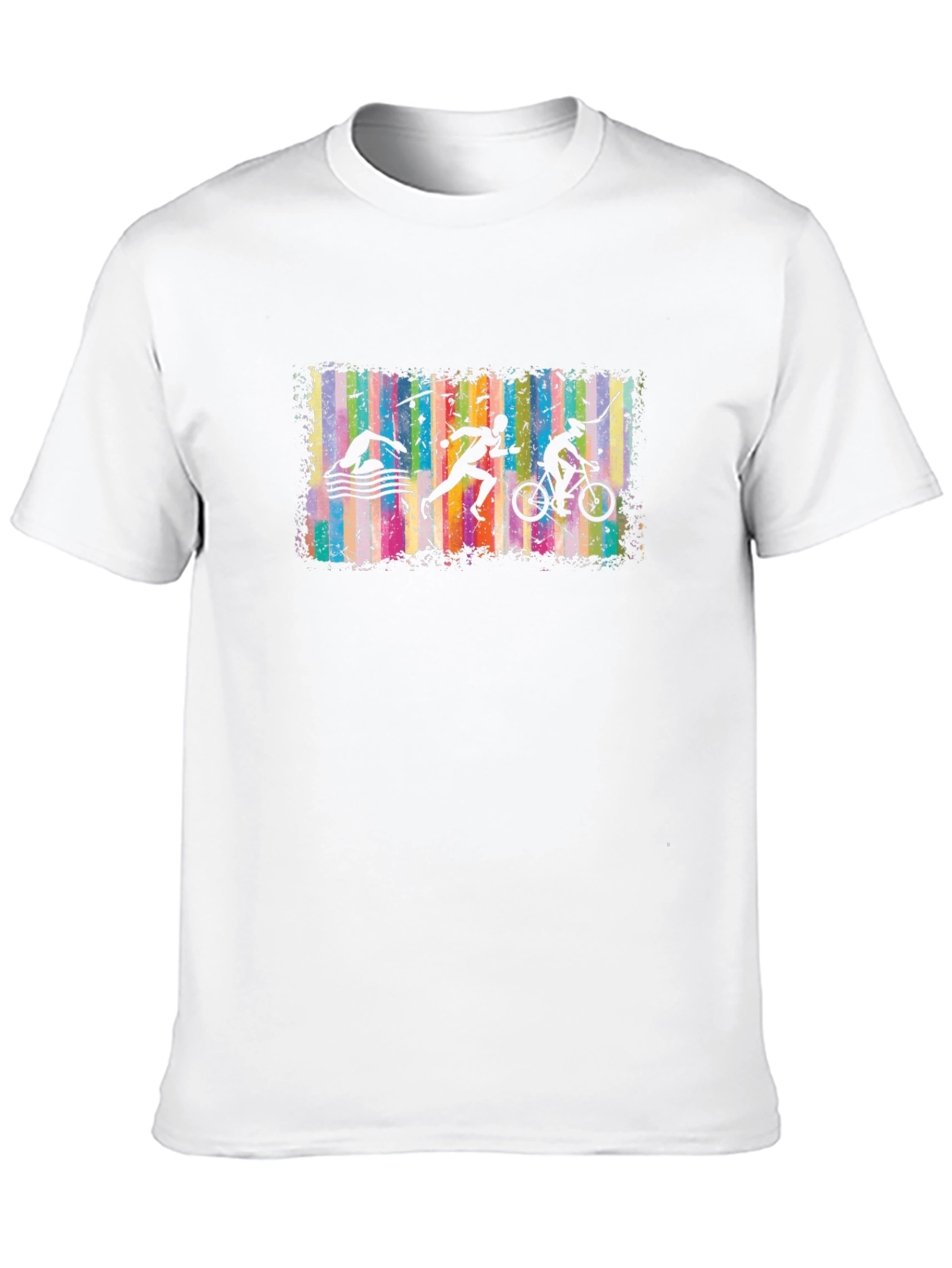 Triathlon Silhouette Graphic Black T-Shirt