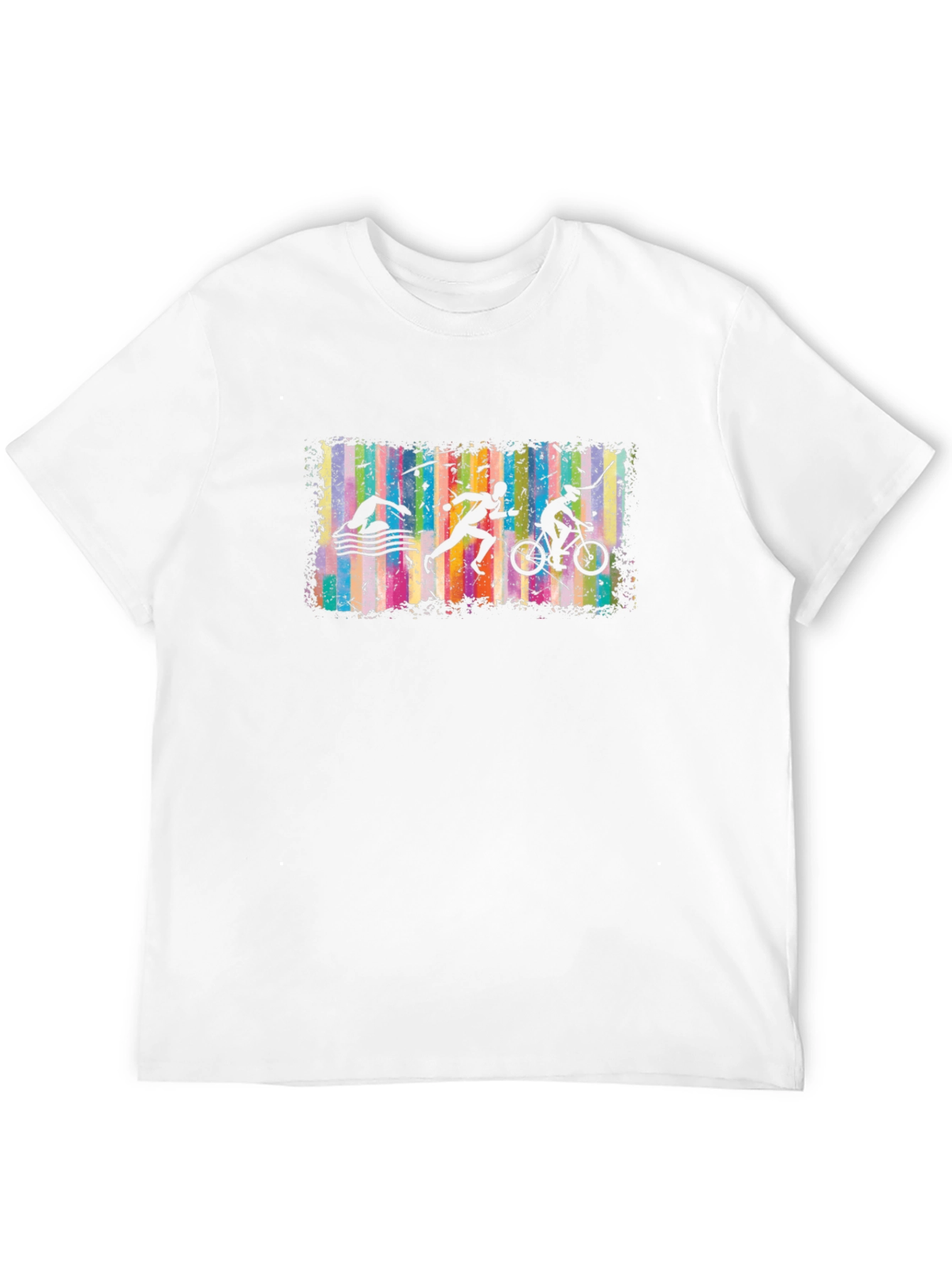 Triathlon Silhouette Graphic Black T-Shirt
