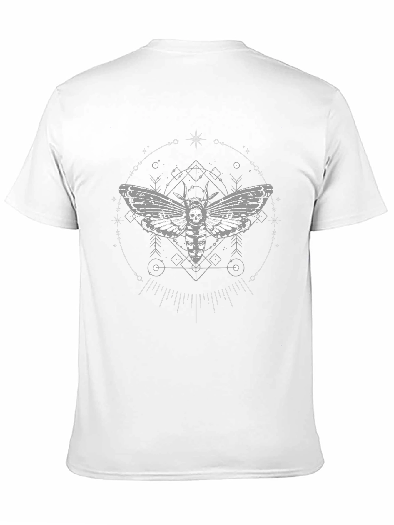 Skull Moth Graphic Tee - Black Crew Neck T-Shirt