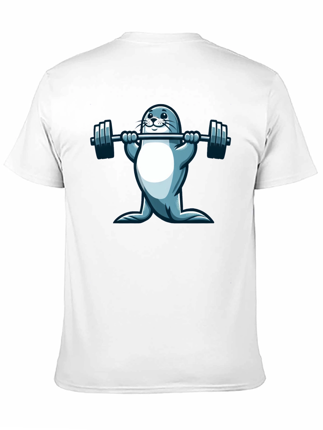 Seal Lifting Weights Graphic T-Shirt - Black