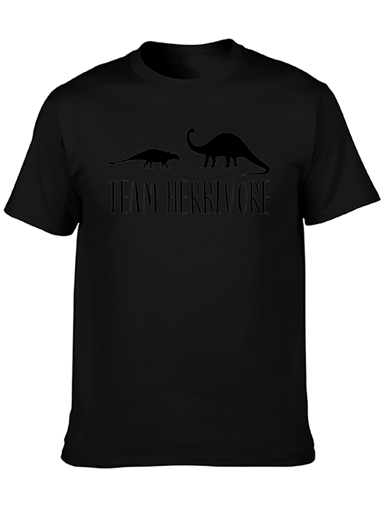 Team Herbivore Black T-Shirt - Dinosaur Graphic Tee