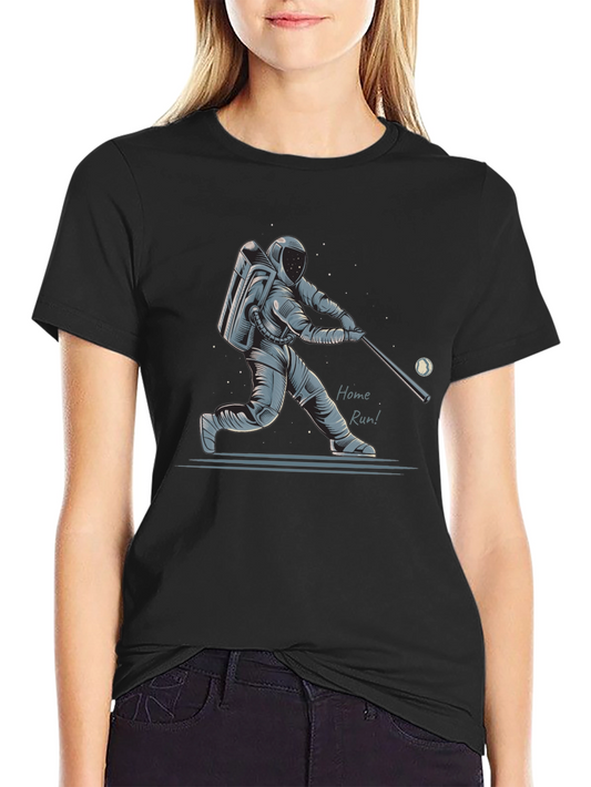 Astronaut Baseball Home Run Graphic T-Shirt
