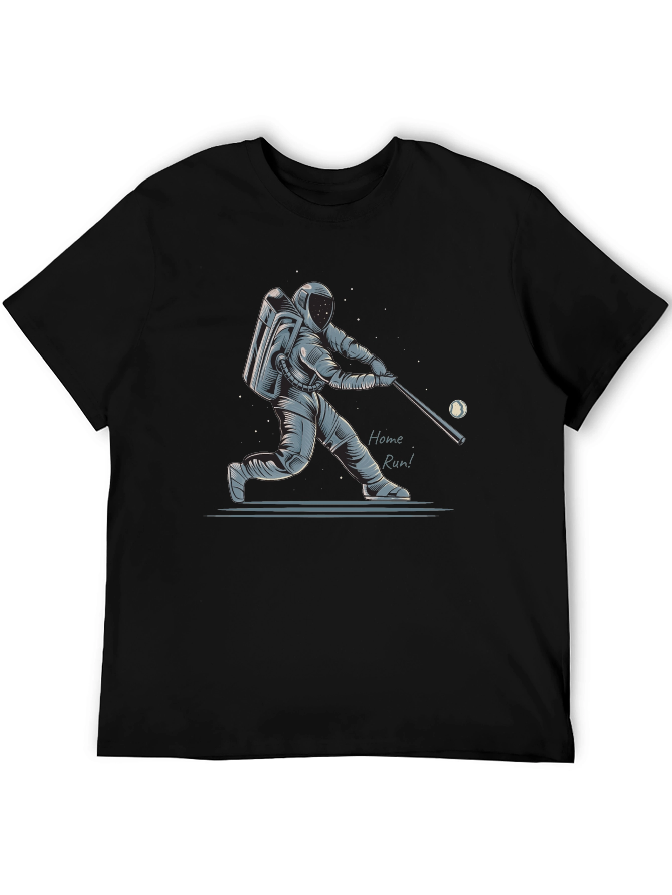 Astronaut Baseball Home Run Graphic T-Shirt