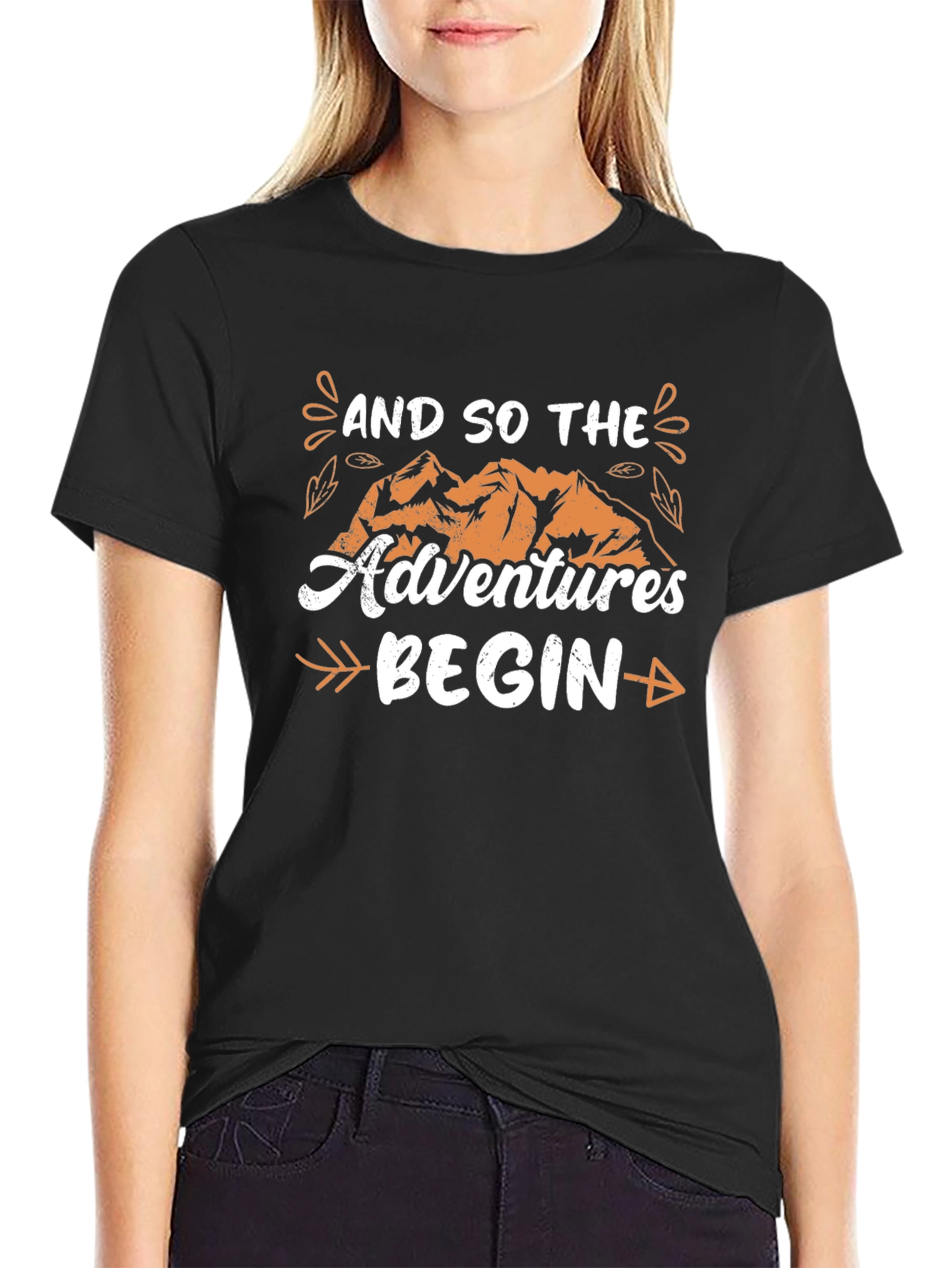Adventures Begin Graphic Tee - Black