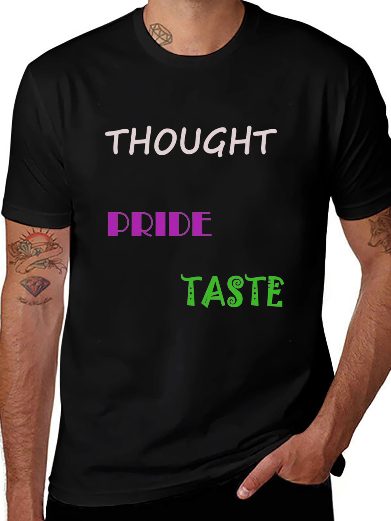 Thought Pride Taste Black Graphic Tee