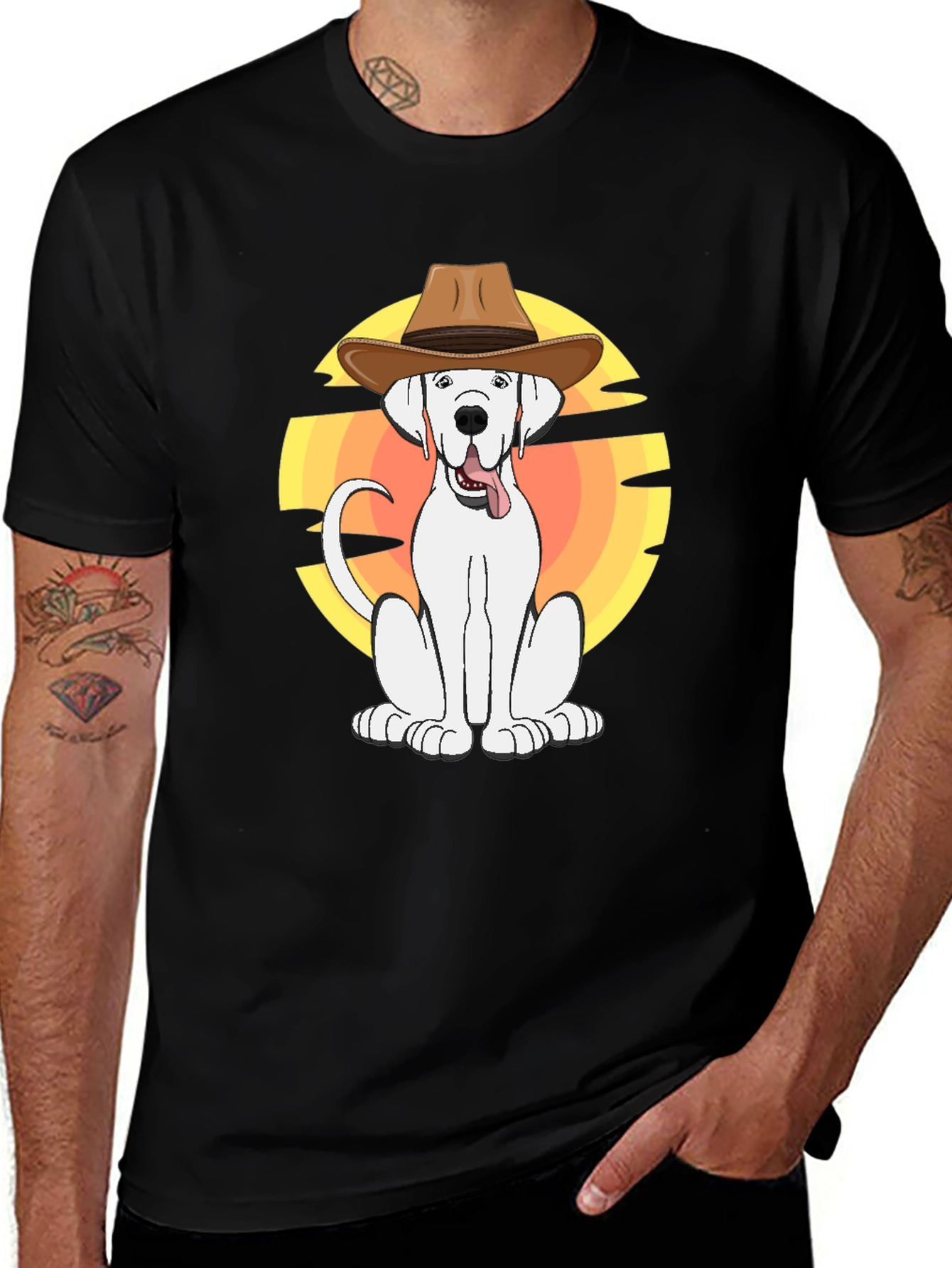 Cowboy Dog Graphic T-Shirt