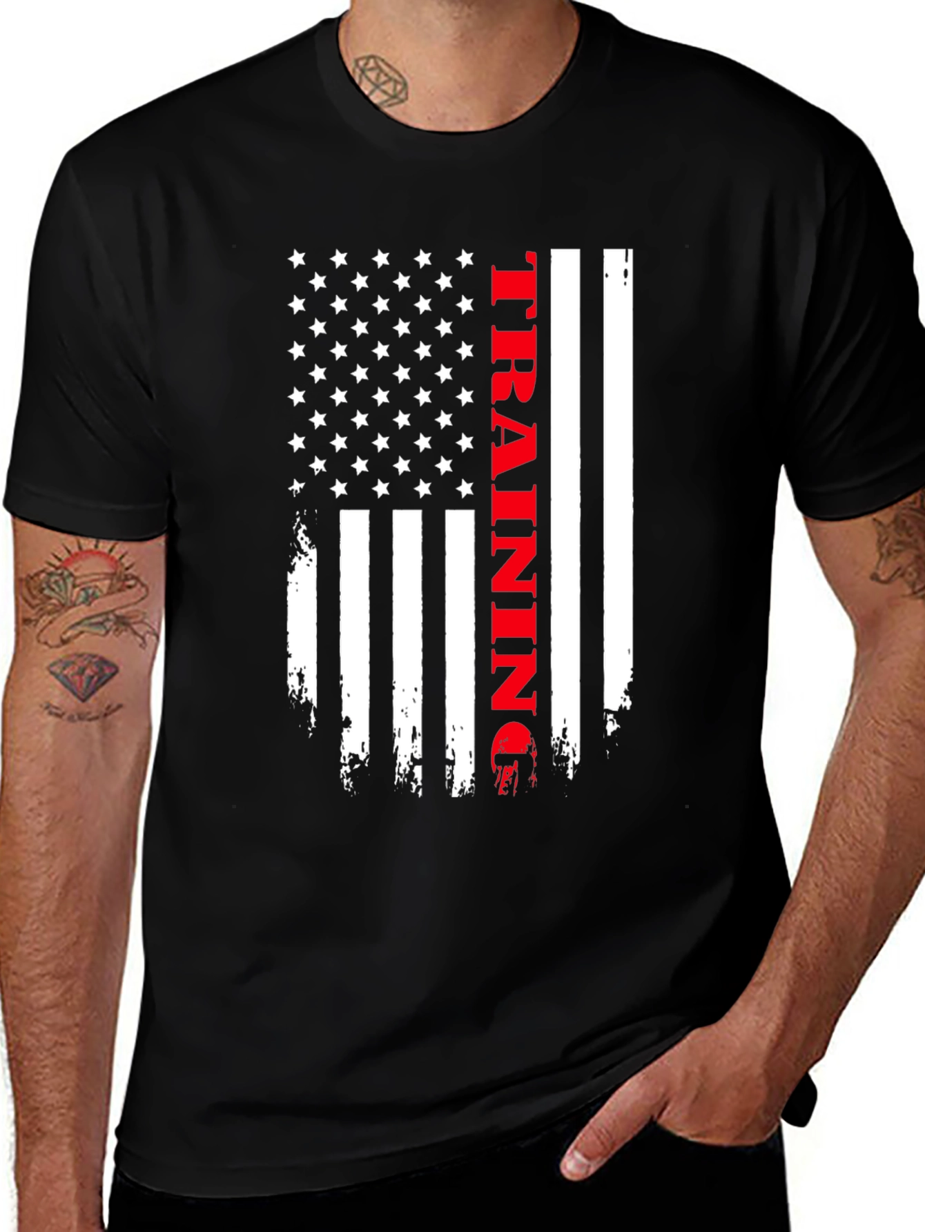 American Flag Training Graphic Tee