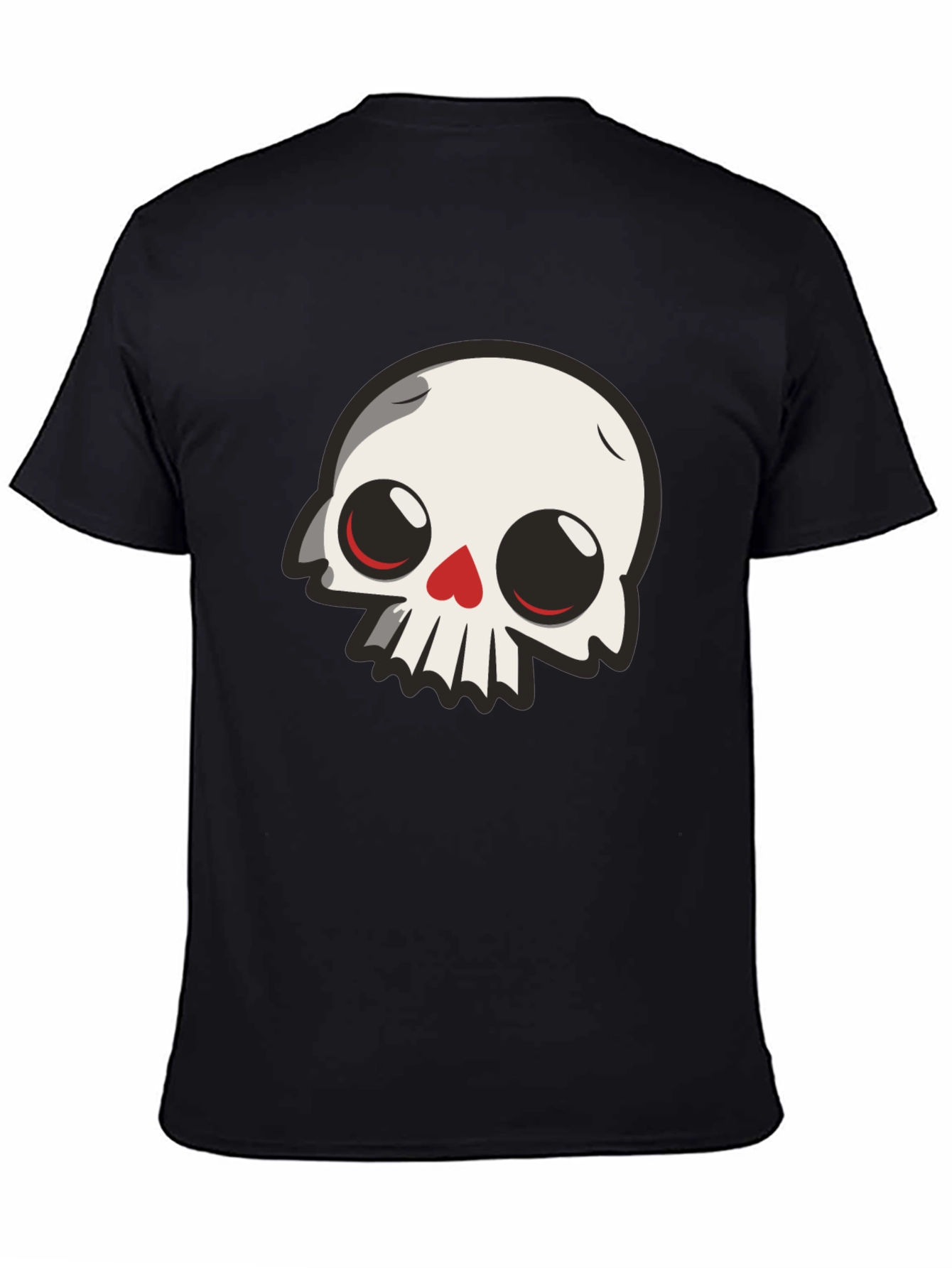 Cartoon Skull Graphic Black T-Shirt