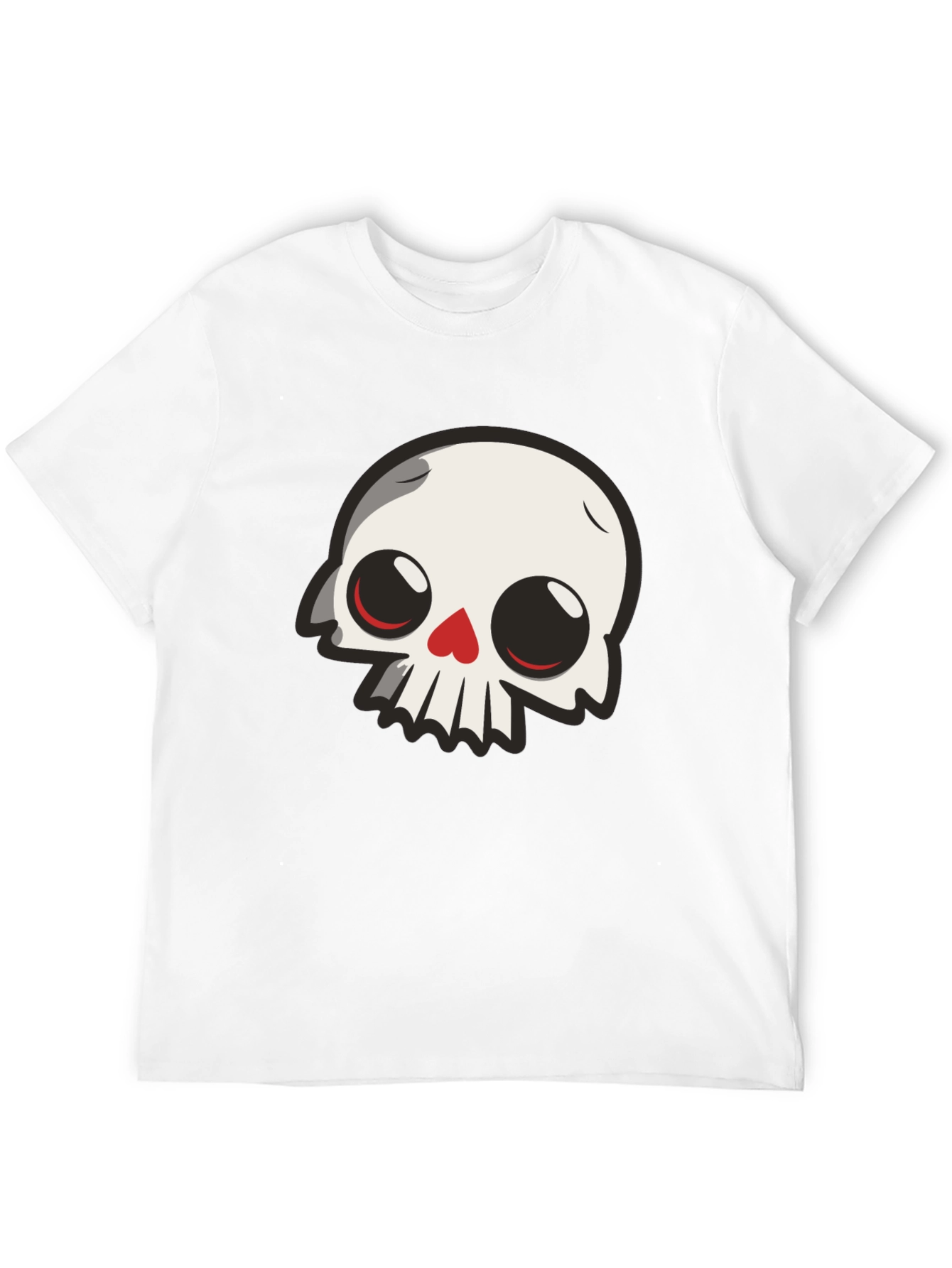 Cartoon Skull Graphic Black T-Shirt
