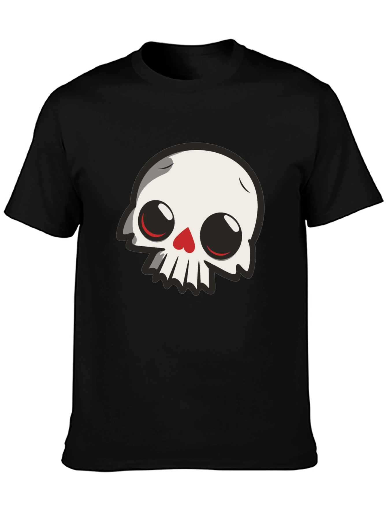 Cartoon Skull Graphic Black T-Shirt