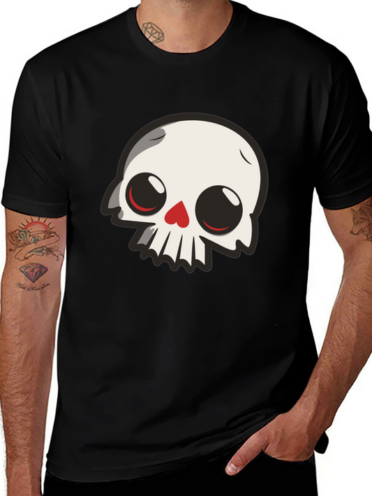 Cartoon Skull Graphic Black T-Shirt