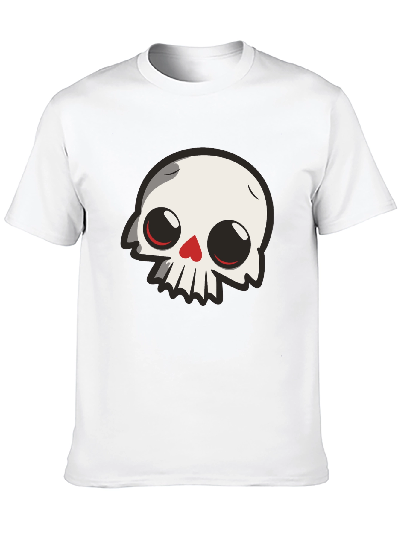 Cartoon Skull Graphic Black T-Shirt